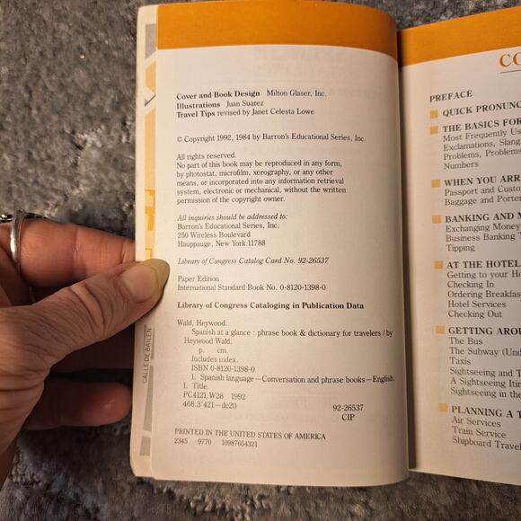 VINTAGE BARRON'S SPANISH AT A GLANCE BY HEYWOOD WALD C.1992 TRADE PAPERBACK - Picture 3 of 5